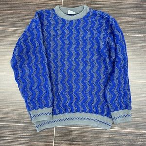 Vintage Rare Cuggi Zig Zag Cable knit Wool Crewneck Sweater